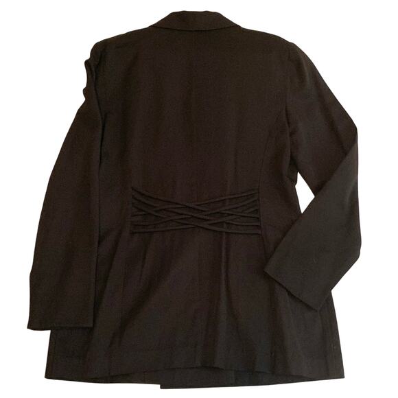 Lois Snyder/ Dani Max Womens Black Suit Jacket Size 10 Double Breasted Blazer - Picture 10 of 12